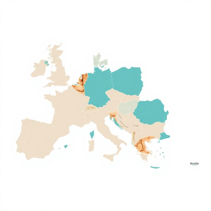 Karta srednje i jugoistočne Europe s naglaskom na Hrvatsku i susjedne zemlje