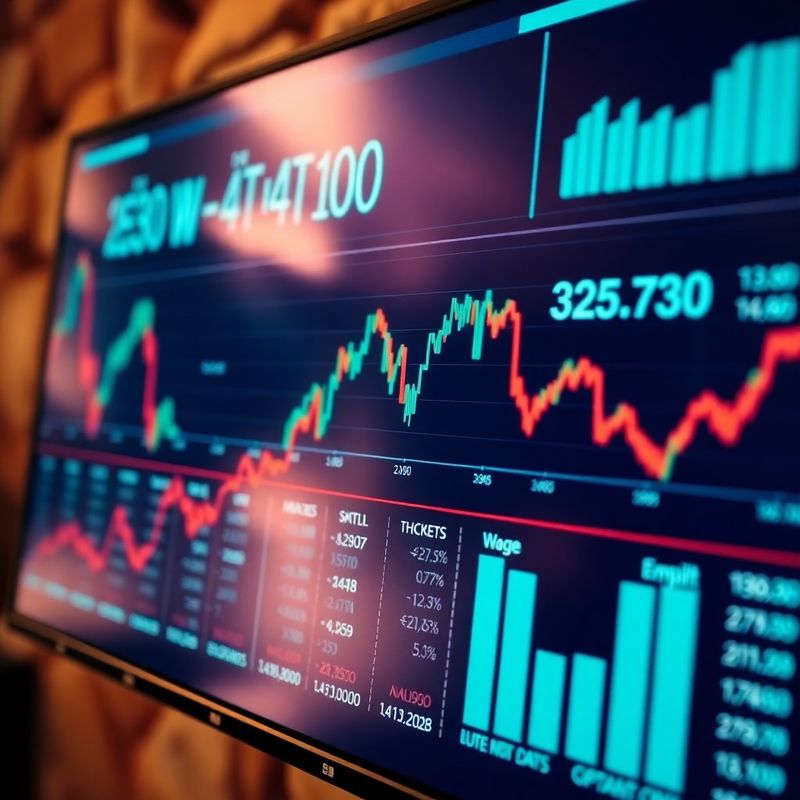 Grafovi ekonomskih podataka i statistike plaća na ekranu