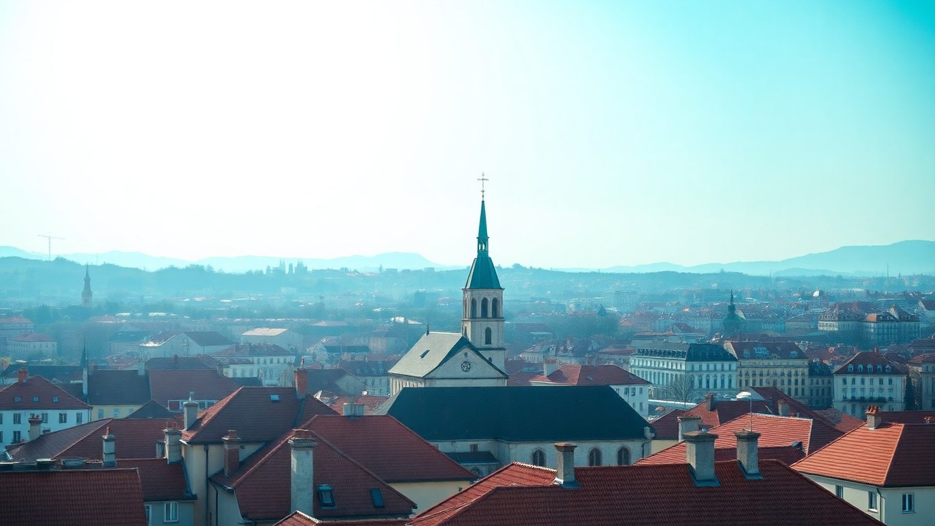 Panorama Zagreba u jutarnjem svjetlu